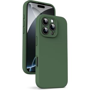 Supdeal Liquid Silicone Case for iPhone 16 Pro - [Camera All-Round Protection] [Soft Microfiber Lining Anti-Scratch] 4 Layer Full Covered Shockproof Gel Rubber Phone Case Cover, 6.3", Green