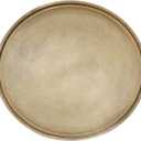 DN DECONATION Gold Tray, 14.76“ Decorative Trays for Coffee Table, Farmhouse Tray, Round Wooden Trays for Living Room Decor