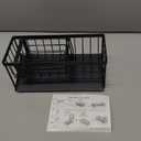 Cisily Sink Caddy Sponge Holder for Kitchen with Brush Holder and Stainless Steel Self Drain Tray, Rustproof Kitchen Sink Organizer for Sponge, Soap Dispenser Storage Accessories (9.25, Black)