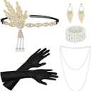Dreamtop 1920s Great Gatsby Accessories Set, Flapper Costume Accessories Roaring 20s Accessories for Women Flapper Headpiece