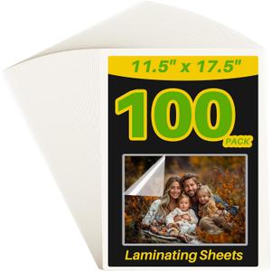 Calenzana 100 Pack Laminating Sheets 11.5x17.5 Inch, 3 Mil Clear Thermal Laminating Pouches Hold 11x17 inch Sheets, Lamination Sheet Paper for Business Card Photo and Sticker