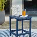 Signature Design by Ashley Outdoor End Table, Blue Patio Side Table, 14.63" W x 18.75" D x 18" H