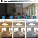 Dimmable LED Flush Mount Ceiling Light Fixture with Remote Control, 24W 2400LM, 12Inch, 2000K Warm Night Light & 3000K-6500K, Modern Super Slim Ceiling Lamp for Bedroom Kitchen, White, 1 Pack