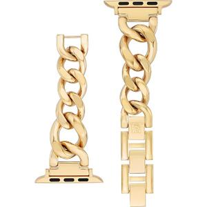 Anne Klein Fashion Chain Bracelet for Apple Watch, Secure, Adjustable, Apple Watch Replacement Band, Fits Most Wrists 38/40/41 mm