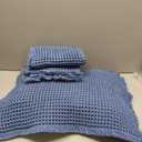 MIULEE Set of 2 Waffle Bathroom Rugs, Boho Bath Rugs Non Slip Washable, Super Absorbent Bath Mats, Ultra Soft Rubber Backed Shower Mats for Bathroom Floor, Tub and Shower, Blue, 18x30 Inch