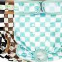 wegreeco Washable Female Dog Diapers Highly Absorbent Reusable Diapers for Dog in Heat Dog Period Diapers, 3 Pack (Checkerboard Green, Black, Coffee, Small) (Small (Newborn-10.5" Waist))