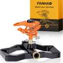 FANHAO Heavy Duty Pulsating Impact Sprinkler for Yard, 360 Degree Rotating Lawn Sprinklers with All Metal Base, Adjustable Large Area Irrigation Sprinkle for Garden, Covers Up to 5,800 Sq. Ft