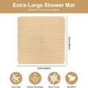 Square Shower Mat: 32"x32" Extra Large Non Slip Shower Mats for Inside Shower, Trimmable PVC Anti Slip Shower Stall Mats, Quick Dry Stand Up Shower Mat for Elderly, Kids