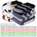 LINEMIN Kids Fuzzy Socks Boys Girls with Grips Non Slip Slipper Socks Cozy Fluffy Winter Warm Crew Socks 6 Pairs (4-7 Years, Cat Paw)