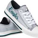 FOCO Womens NFL Team Logo Ladies Fashion Color Glitter Low Top Canvas Sneakers Shoes (6)