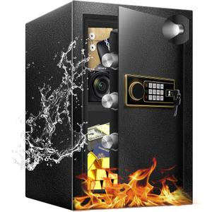YAYAG 2.5 Cuft Home Safe Box Fireproof Waterproof, Anti-Theft Security Box with Emergency Type-C External Interface, Electronic Digital Keypad, Safety Personal Combination lock for Office Document