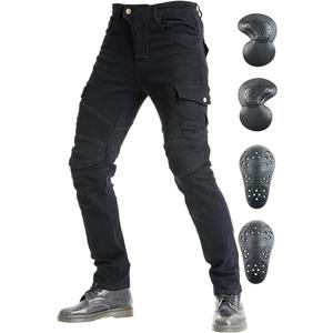 Motorcycle Pants, Versatile Durable Motorcycle Jeans for Men & Women Riding Pants Trousers with Kenn & Hip Armor Pads (Medium, Black)