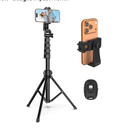 Liphisy 64” Tripod for Cell Phone & Camera, Phone Tripod with Remote and Phone Holder, Sturdy & Stable Height Adjustable Multi-Angle Shot Selfie Stick Tripod for Video Recording