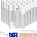 10ML Glass Essential Oil Roller Bottles,24 Pack Clear Frosted Oil Roller Bottles for Essential Oils, refillable rollerball bottle(24 Labels, Opener, Funnel, Dropper Included)