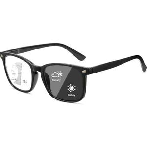 Cyxus Progressive Photochromic Reading Glasses for Men and Women, Blue Light Blocking Bifocal Readers with Square Frame