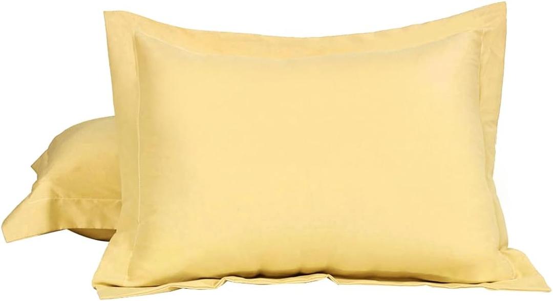 uxcell Pillow Shams 2 Pack Soft Brushed Microfiber Envelope Closure Pillowcases Standard(20"x26") Mellow Yellow