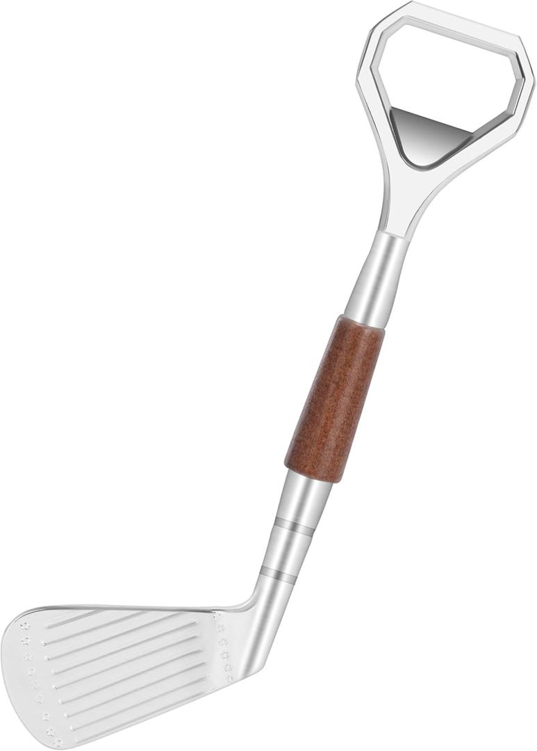 Golf Club Bottle Opener,Material Zinc Alloy,Solid Wood Grip,Novelty Gifts For Golf Enthusiast