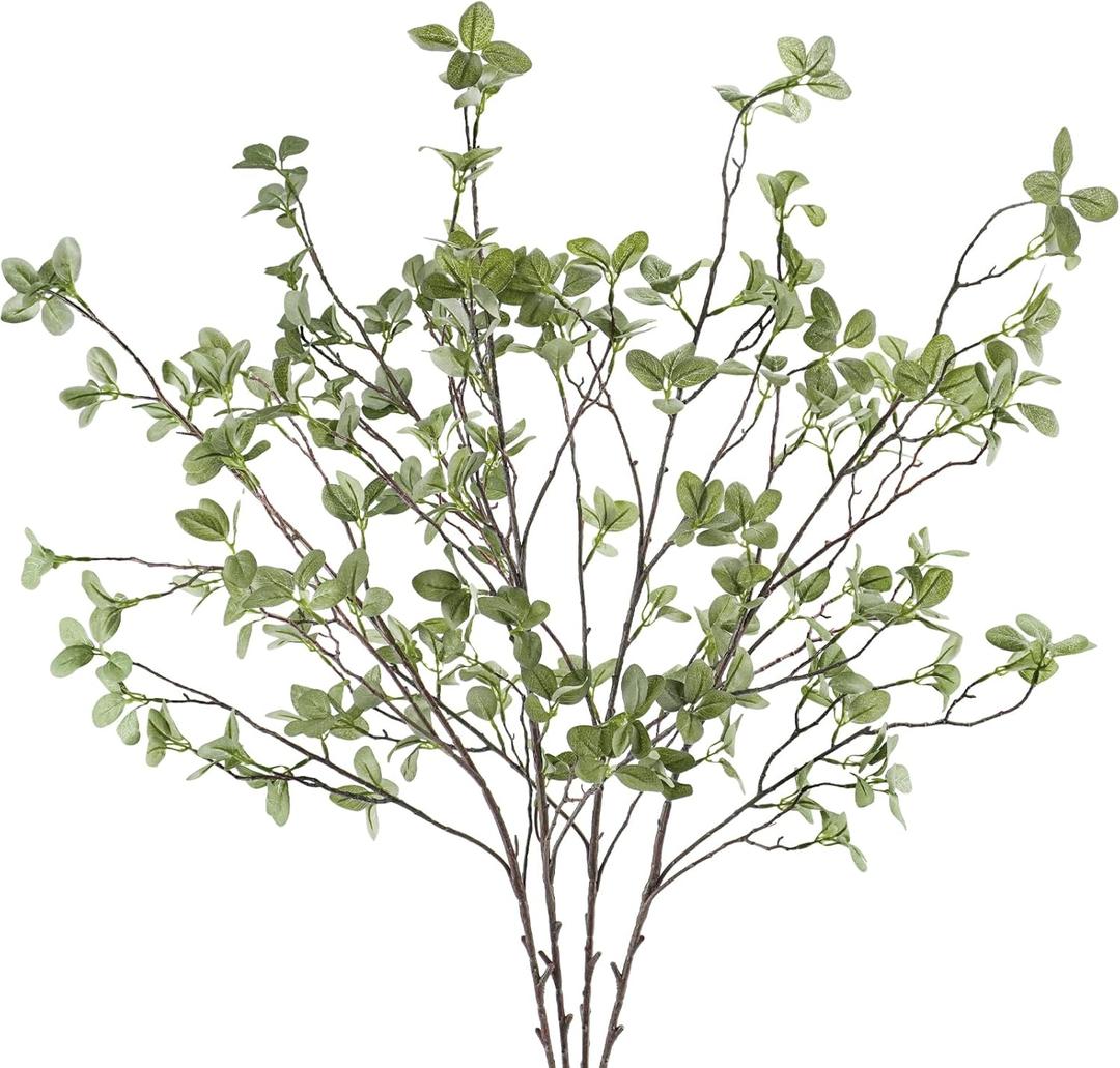 41 Artificial Greenery Stems, Long Fake Plant Twigs Faux Greenery Branches for Tall Vase Home Party Wedding Office Decor (4 Pcs)
