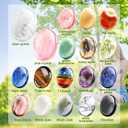 Fumete 18 Pcs Thumb Worry Stone for Anxiety Chakra Crystals Oval Chakra Stones Amethyst Tigers Eye Crystal for Anxiety Stress Relief Meditation Valentines Easter Gift Office Stress (Mixed Set)