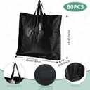 Zonon 80 Pcs 18"x14" Black Plastic Shopping Bags with Handles, 3.3 Mil Thick Boutique Shopping Bags Heavy Duty Package for Merchandise Retail Clothing Hoodies Grocery Store