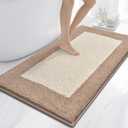 Bathroom Rugs 30" x 60", Non-Slip Extra Soft Absorbent Bath Rugs, Machine Washable Quick Dry Bath Mats for Bathroom Floor, Shower, Bathtub and Sink, Beige & Grayish Brown