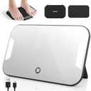 RENPHO Portable Rechargeable Scale for Body Weight, Travel Weight Scale with Travel Makeup Mirror, Slide-Out LED Display, Digital High Accurate Scale for Traveling, 400lbs, Core Go, 8.98" x 5.28"