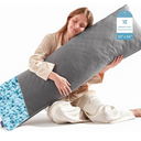 YZ HOME Long Body Pillow for Adults - Firm Body Pillow Insert with Shredded White Memory Foam, Adjustable Height, Soft Support for Side Sleeping, Pregnant Women, Washable (Grey, 20x54 Inch) 2 pack