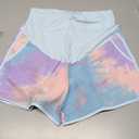 fitglam Women's Maternity Shorts Over Belly Pregnancy Lounge Workout Running Pajama Sleep Shorts with Pockets (X-Large, A10 Pastel Tie-dye)