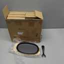 6 Pieces Oval Cast Iron Fajita Skillet Pan Set Small Sizzling Steak Plate with Wooden Base and Handle Cast Iron Fajita Skillet Sizzling Plate for Home Valentine's Day(9.5 in x 5.5 in, Natural Wood)