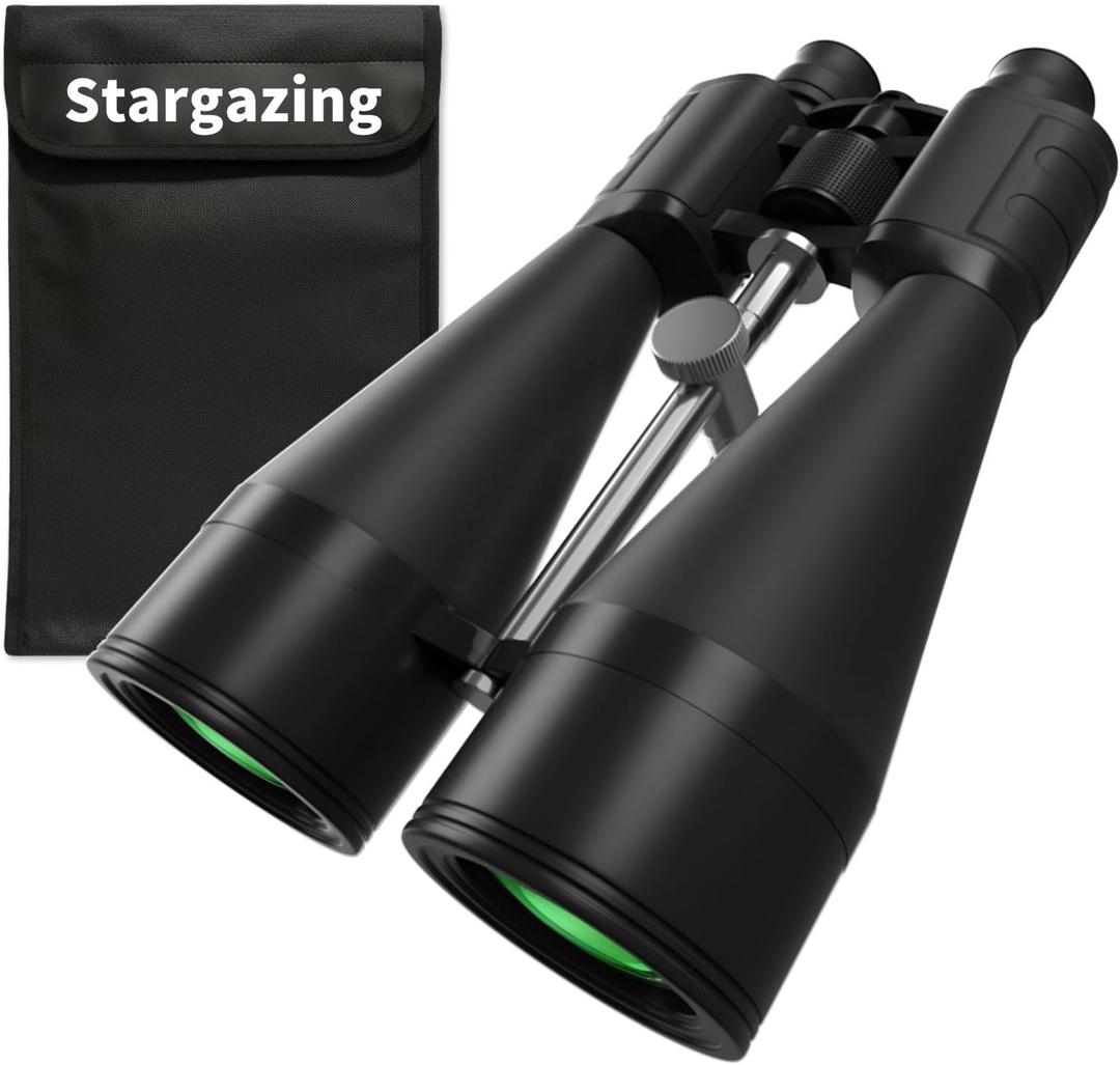 Stargazing Astronomy Binoculars 20x80, Heavy Duty Star Gazing Binoculars Kit for Adults High Powered, 80mm Large Clear View, Includes Tripod Adapter&Carrying Case