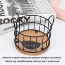 Coffee Pods Holder for Countertop, K Cup Holder Organizer, Sturdy Kcup Storage Basket with Wooden Base, Pods Container for Kitchen Bar Counter Office Desktop (Black)
