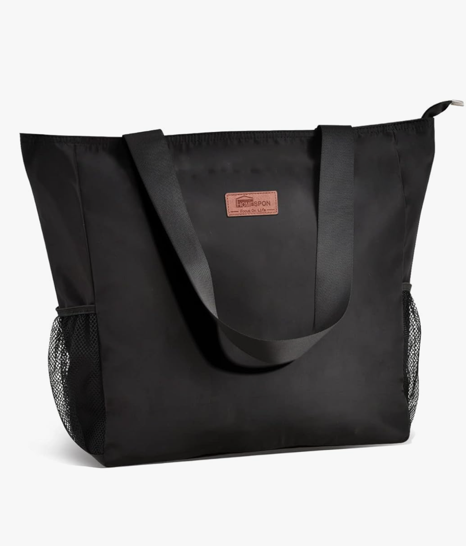 Buringer Large Waterproof Beach Bag for Women Sandproof Tote Bag with Zipper and Pockets Pool Bag for Travel Gym Vacation