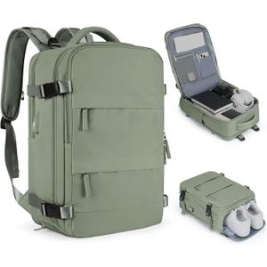 coofay Travel Backpack For Women Men Airline Approved Carry On Backpack Flight Approved Waterproof Sports Luggage Backpack Casual Daypack Small Hiking Backpack Grey Green (Standard)