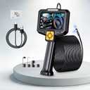 2-Way Articulating Borescope with Light,Handheld Industrial Endoscope Inspection Camera with 5"HD Screen,Flexible Mechanic Fiber Optic Snake Scope Cam for Wall Automotive Engine Inspect-16.4FT