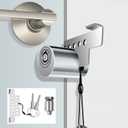 Portable Keyed Door Lock for Home/Travel Security, Child Safety Protection Extra Lock, Temporary No Drill Lockout Device with Key for Apartment Bedroom Hotel Room