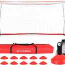 Storgem Soccer Goal for Backyard with Bow Frame, Collapsible Metal Base
Soccer Goal Set with Net for Backyard, Portable Bow Frame with Collapsible Base, Training Cones for Youth Practice