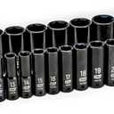 GEARWRENCH 29 Pc. 1/2" Drive 6 Pt. Impact Socket Set, Deep, Metric - 84935N