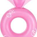 HeySplash Pool Floats, Inflatable Diamond Ring Pool Float, Large Engagement Ring Floatie for Bachelorette Party, Swim Tube River Lake Wedding Bride Stagette Decor Fun Toy Raft for Adults, Pink