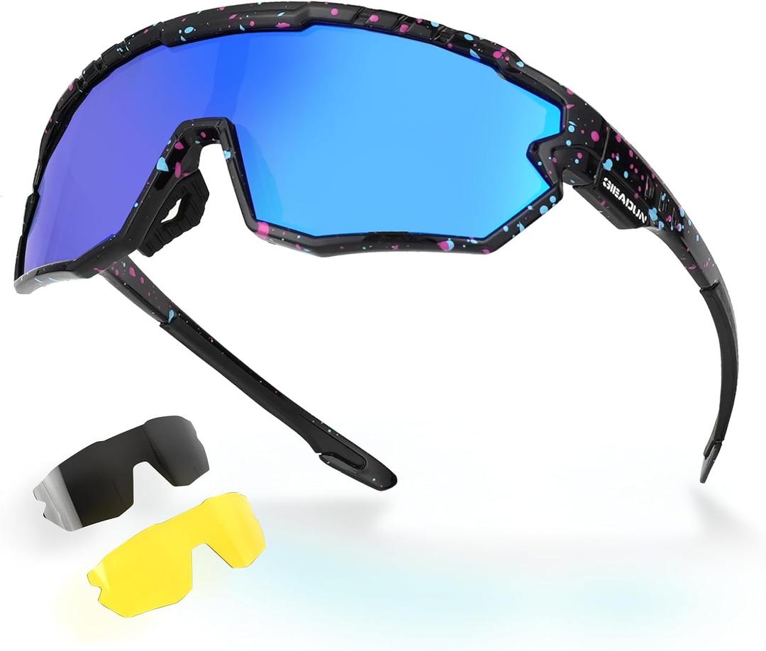 2 x Polarized Glasses Kids Youth Baseball Sunglasses Adult Men Women Cycling Goggles with 3 lenses,Fishing,Ski Golf