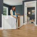 Retractable Baby Gate - 72" Wide Mesh Dog Gate with Support Rods - 34" Tall for Stairs, Doorways, Hallways - Drill or No-Drill - Pet & Cat Gate - Outdoor/Indoor (White, 5.91 Feet)