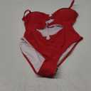 Eomenie One Piece Swimsuit for Women Ring Linked Monokini Sexy Bathing Suit Cutout Swim Suit (Large, Red)