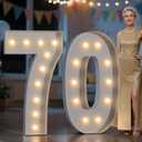 imprsv Marquee Numbers 70 Birthday Decorations: 4FT Tall Large Light Up Numbers 70 Years Old Birthday Decor for Men Women Big Sign Party Anniversary Cardboard Backdrop Signs Blocks Balloons