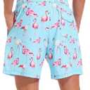 SILKWORLD Mens Swim Trunks with Compression Liner and Zipper Pockets | 2 in 1 quick dry bathing suit, beach shorts, 6 inch, liner pockets, breathable, adjustable waist, swimming,water sports (Blue, XXL)