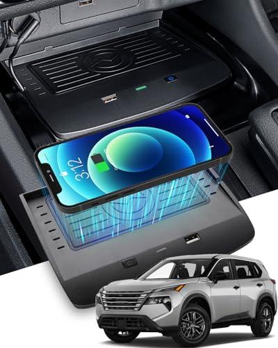 CarQiWireless Wireless Charger for Nissan Rogue 2025 2024-2021 Accessories,Automotive Center Console Organizer Wireless Charging Pad for 2025 2024 2023 2022 2021 Nissan Rogue Accessories