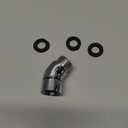 JASYA 135 Degree Elbow Shower Head Adapter All Metal Handheld Shower Head Elbow Adapter Shower Arm Angle Adapter Shower Arm Extension 45° Showeradapter For Shower Heads Extension Pipe (135°, Chrome)