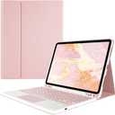 Keyboard Case for iPad Air 11 inch M2 2024/M3 2025/iPad Air 4th/5th 10.9 inch & iPad Pro 11 inch (4th/3rd/2nd/1st), Detachable Bluetooth Keyboard Case with Trackpad and Pencil Holder, Pink