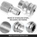 4 x 2pcs Fast Connect Pressure Washer Fittings, Stainless Steel Pressure Water Gun Connectors 1/4 Fast Connect Plug(Female External Thread, Male Internal Thread)