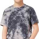 Boys Tie Dye Shirt Cotton Short Sleeve Tshirts for Boys Summer Tops Kids Clothes Size 5-14 Years