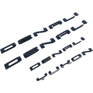 4Pc Set Denali Yukon Emblems Fender Door Rear Tailgate Letters Nameplate 3D Badge Replacement for 2021-2023 Yukon Yukon XL (Gloss Black)