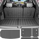 powoq 7&8 Seats Cargo Mat Compatible with 2024-2026 Chevy Traverse Trunk Mat GMC Acadia 25-26 Buick Enclave Trunk Liner TPE Cargo Backrest Liner Replacement for 24-26 Traverse Accessories